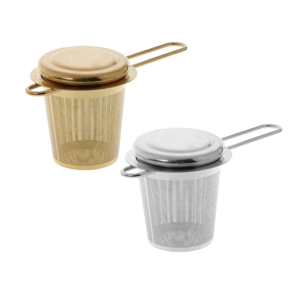 Stainless Steel Basket Tea infuser with Lid